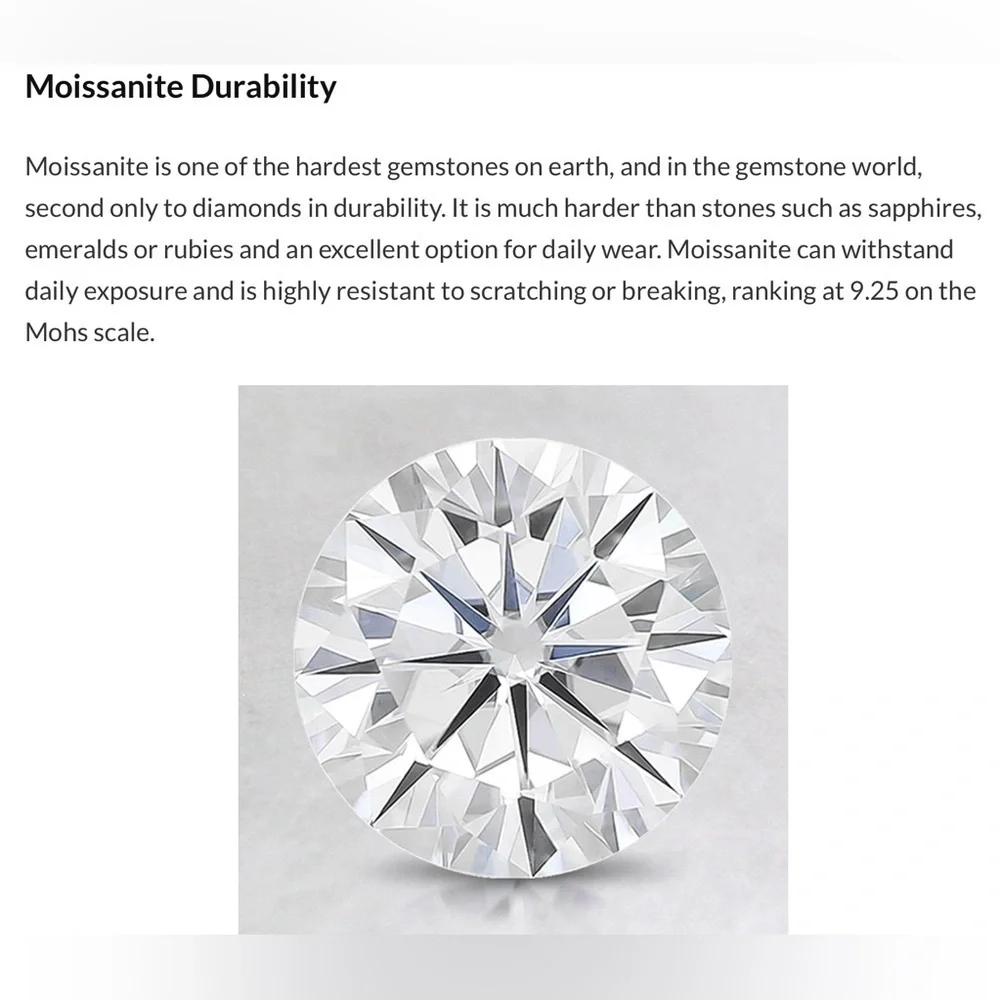 New 14k Gold 1.5 Carat Diamond (Moissanite) Pendant Necklace